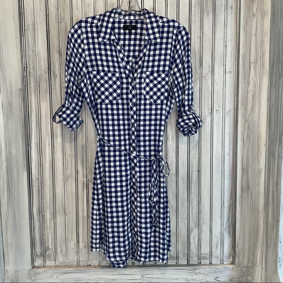 Tinsel Blue Gingham Shirt Dress from Stitch Fix - Picture 1 of 7